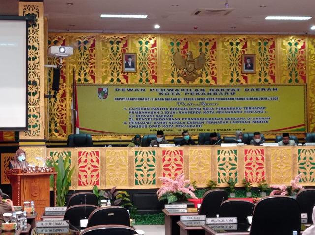 DPRD Pekanbaru Gelar Rapat Paripurna Pengesahan Dua Perda